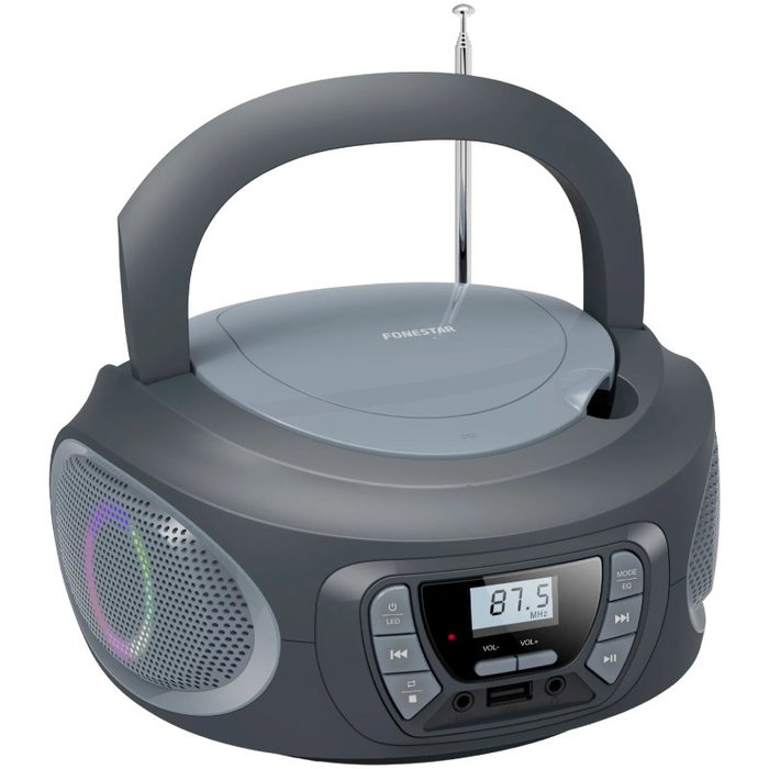Fonestar BOOM-ONE-G Radio CD USB FM Portátil Gris Fonestar BOOM-ONE-G Radio CD USB FM Portátil Gris